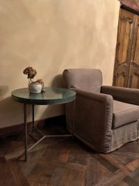 serpentine marble occasional round sidetable - Image 3