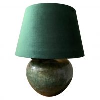 SOLD 19th century green glazed han style tablelamp