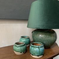 SOLD 19th century green glazed han style tablelamp - Image 7