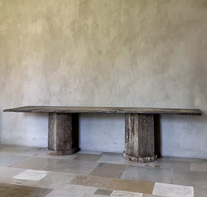 Large console side table reclaimed wood - Image 13