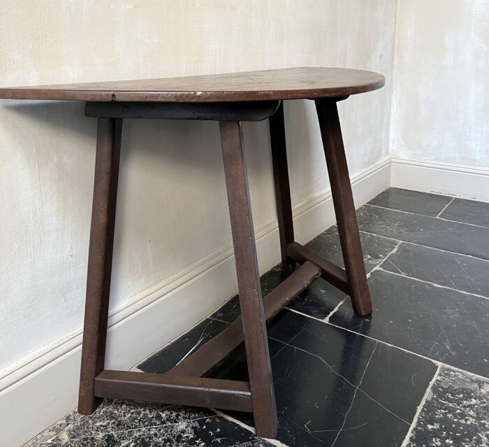 19th Century Italian Walnut Demi Lune Console Table - Image 8