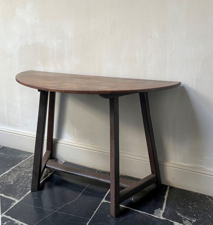 19th Century Italian Walnut Demi Lune Console Table - Image 11