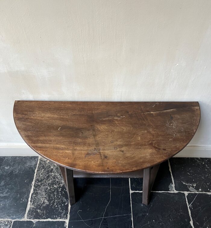 19th Century Italian Walnut Demi Lune Console Table - Image 13