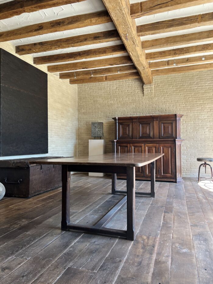 Italian 18th century 2 plank top Walnut Refectory Farm Table - Image 8
