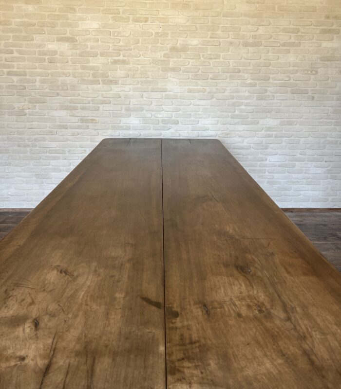 Italian 18th century 2 plank top Walnut Refectory Farm Table - Image 9