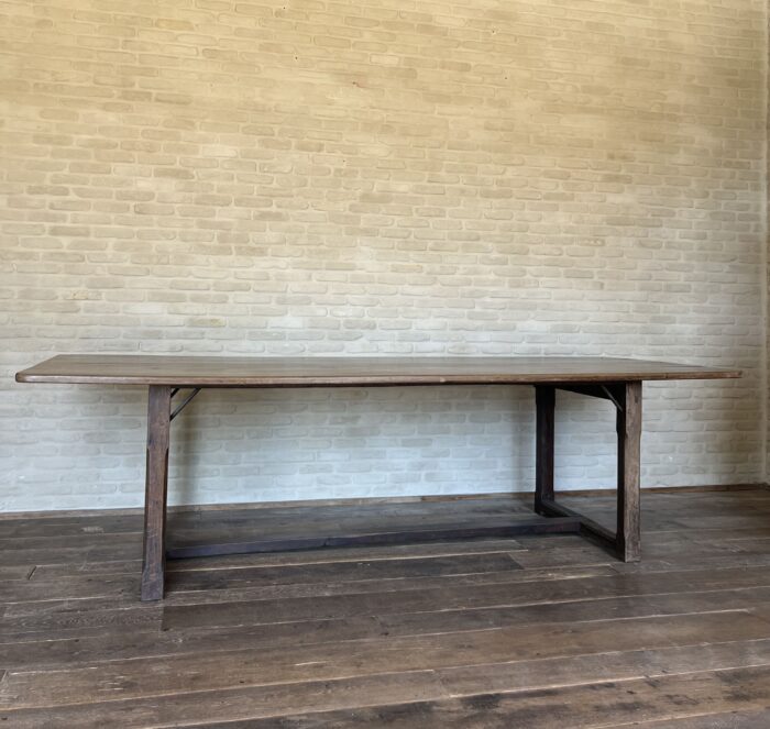 Italian 18th century 2 plank top Walnut Refectory Farm Table - Image 10