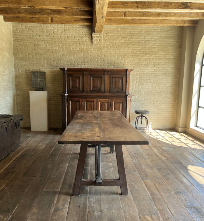 Early 19th Century Oak Refectory Trestle Table - Image 7