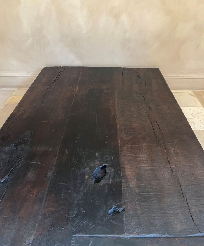 Minimalist coffeetable with 18th century reclaimed dark walnut - Image 7