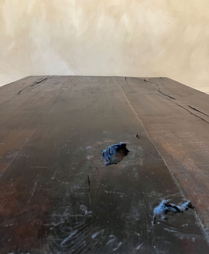Minimalist coffeetable with 18th century reclaimed dark walnut - Image 8