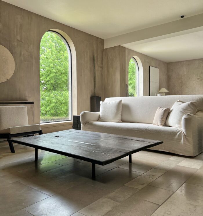 Minimalist coffeetable with 18th century reclaimed dark walnut - Image 4