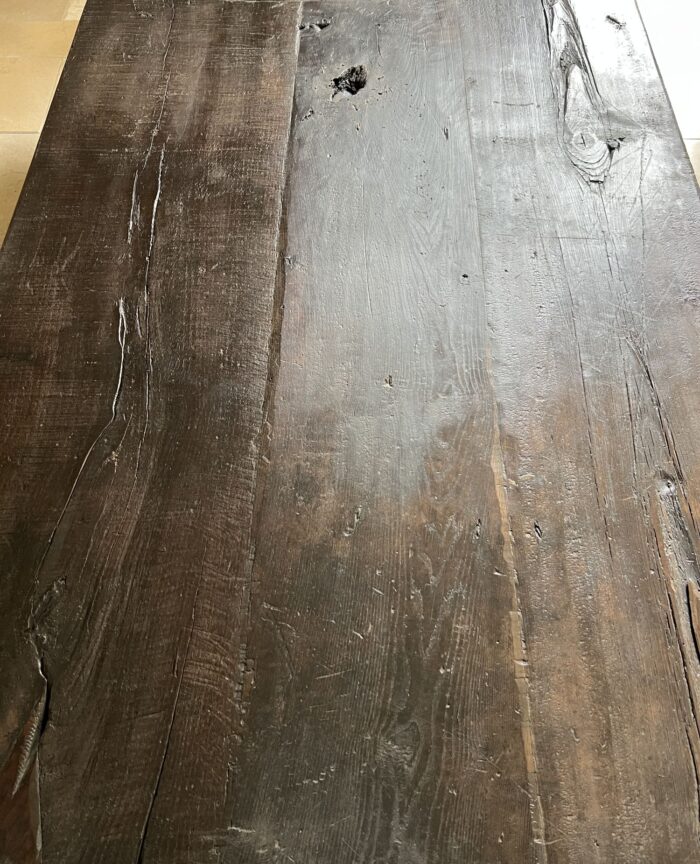 Minimalist coffeetable with 18th century reclaimed dark walnut - Image 10