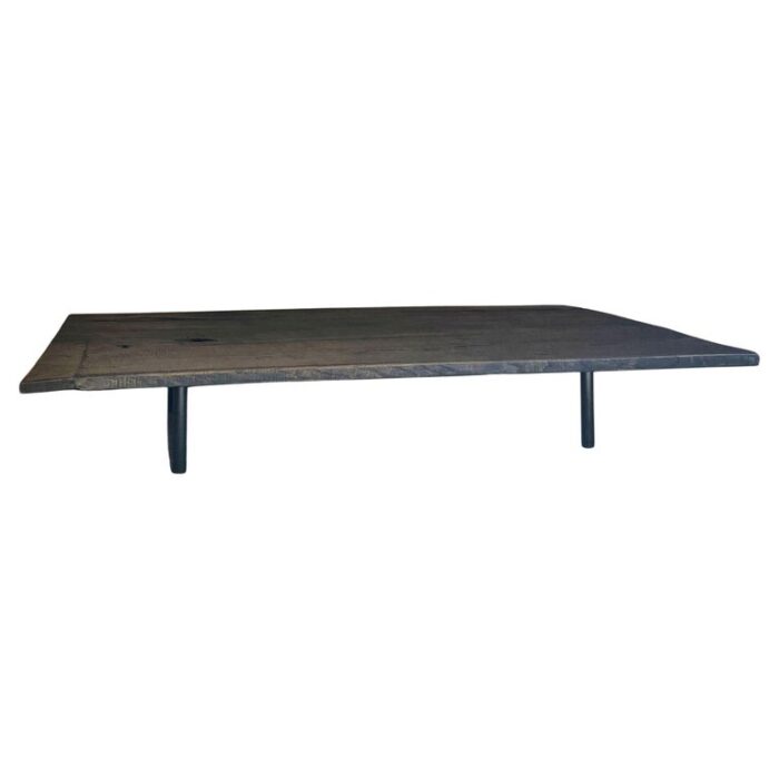 Minimalist coffeetable with 18th century reclaimed dark walnut