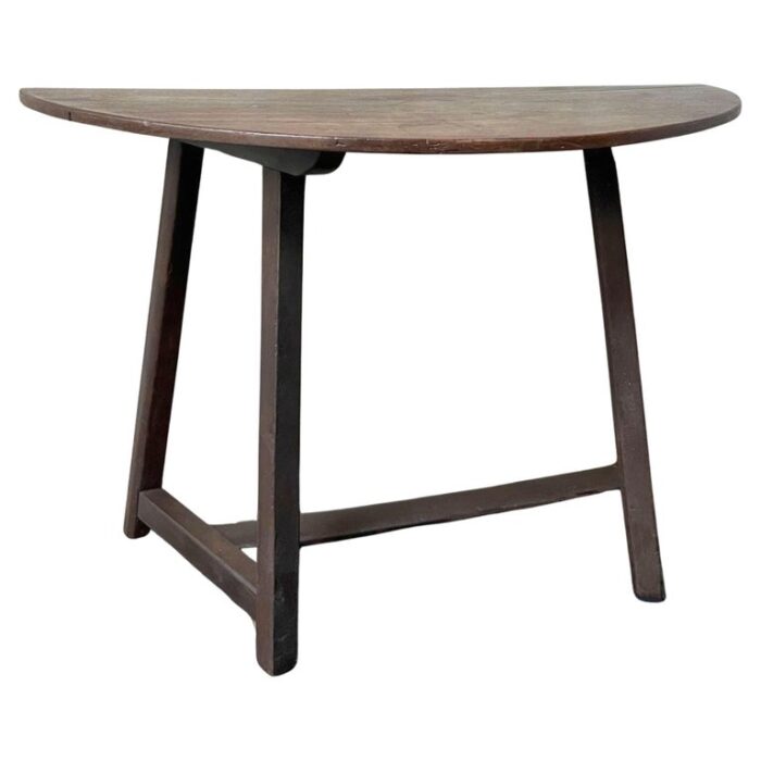19th Century Italian Walnut Demi Lune Console Table