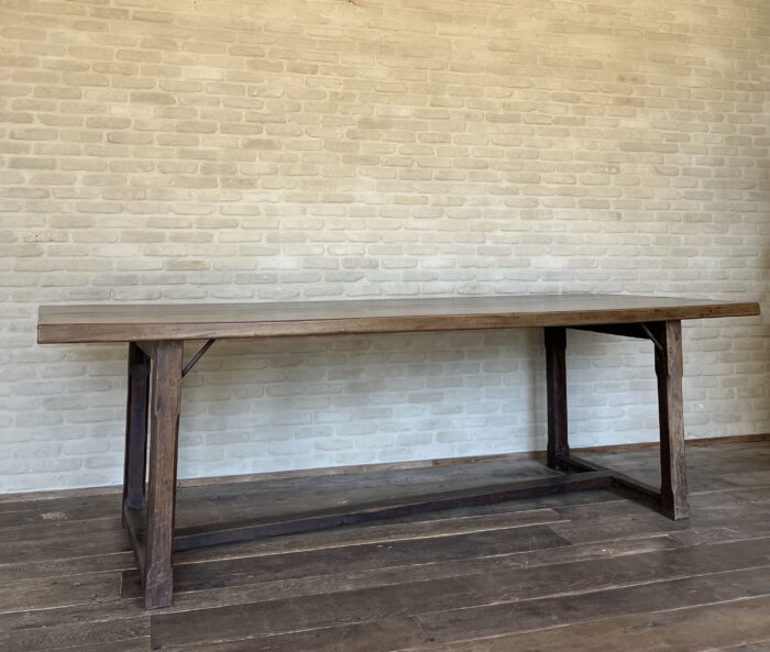 Italian 18th century 2 plank top Walnut Refectory Farm Table - Image 2
