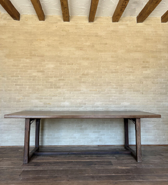 Italian 18th century 2 plank top Walnut Refectory Farm Table - Image 3