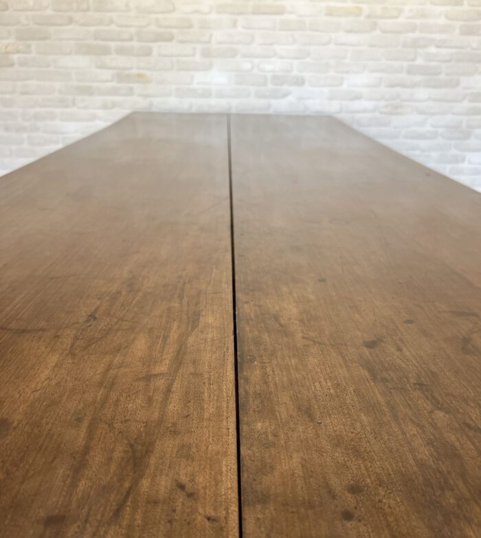 Italian 18th century 2 plank top Walnut Refectory Farm Table - Image 5