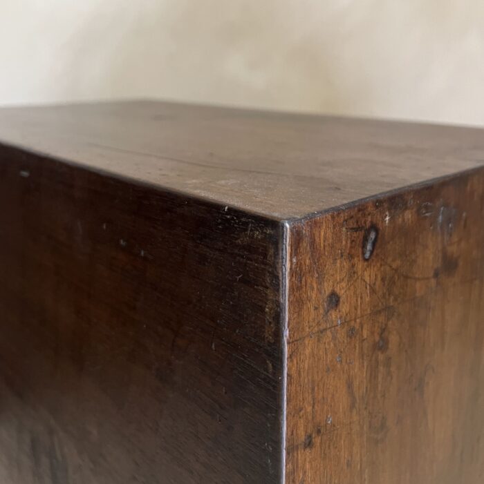 Set of 2 CUBE sidetables nightstands in reclaimed 18th century walnut - Image 10