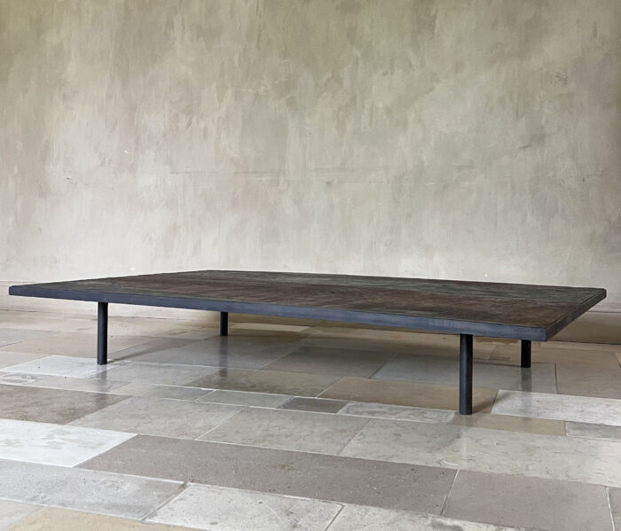 Luna Coffeetable with Reclaimed Chestnut and Marbleplaster - Image 2