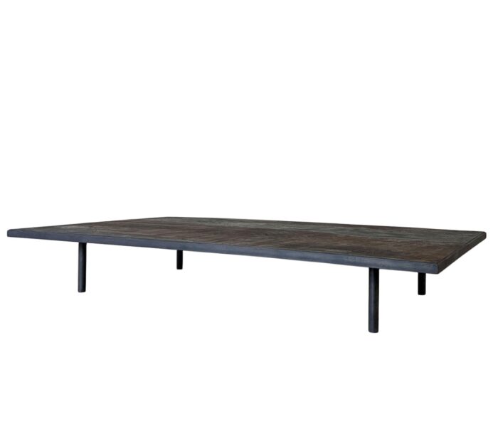 Luna Coffeetable with Reclaimed Chestnut and Marbleplaster