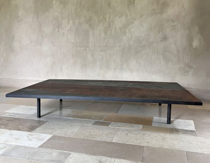 Luna Coffeetable with Reclaimed Chestnut and Marbleplaster - Image 3