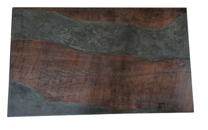 Luna Coffeetable with Reclaimed Chestnut and Marbleplaster - Image 12