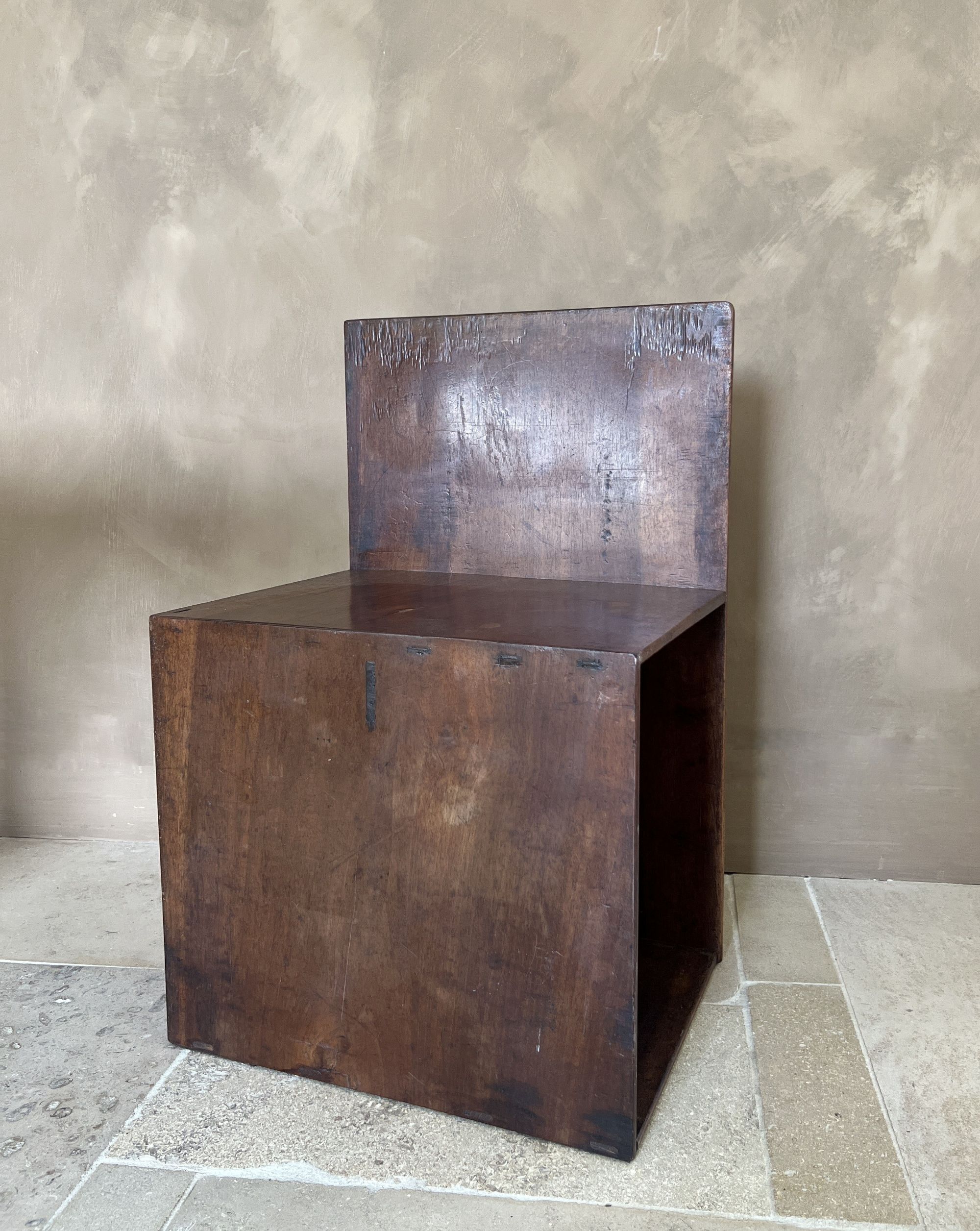 Cube Chair reclaimed Walnut - Image 7