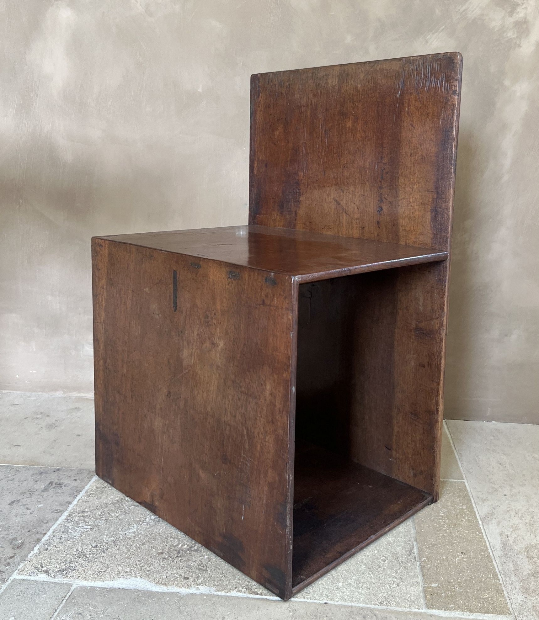 Cube Chair reclaimed Walnut - Image 9