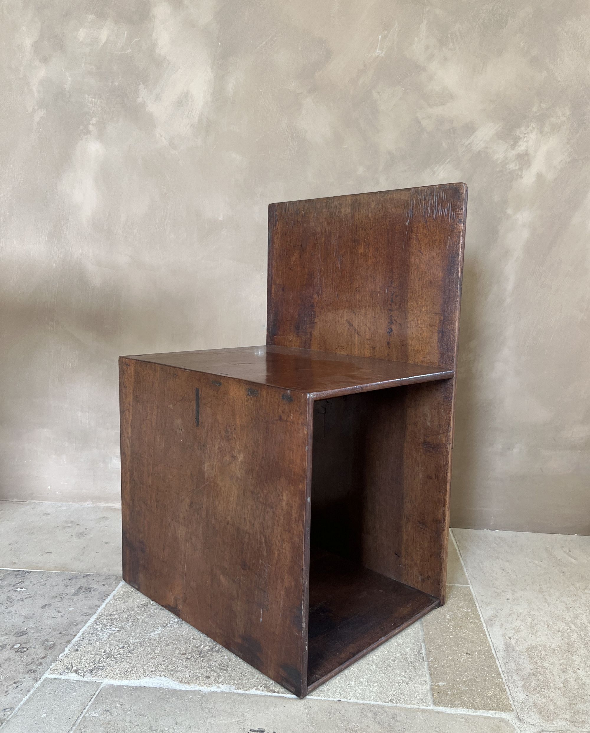 Cube Chair reclaimed Walnut - Image 10