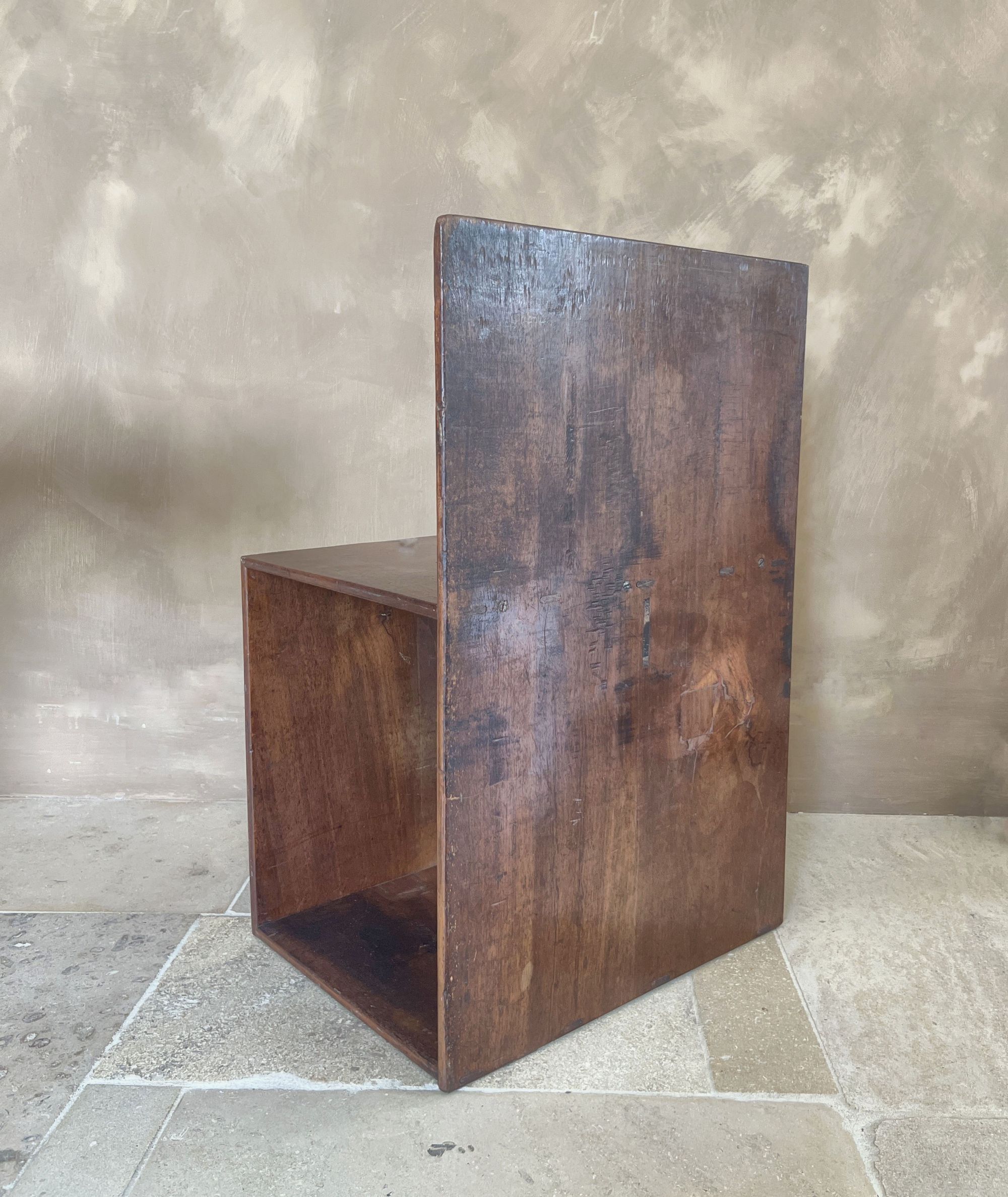 Cube Chair reclaimed Walnut - Image 12